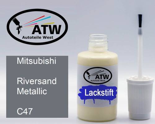 Mitsubishi, Riversand Metallic, C47: 20ml Lackstift, von ATW Autoteile West.